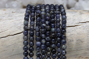 Iolite Polished 6mm Round - Dark