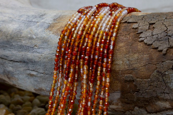 Carnelian Polished 3mm Banded Faceted Round
