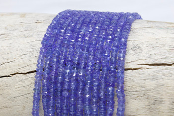 Tanzanite Polished 3-4mm Faceted Rondel