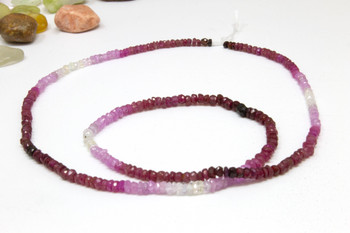 Ruby Polished 2.5mm Banded Ombre Faceted Rondel