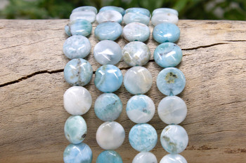 Larimar Polished 12mm Coin