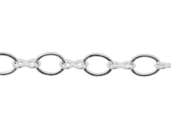 Silver 5.4x4.4mm Oval & 5.2x3mm Figure 8 Chain - Sold By 6 Inches