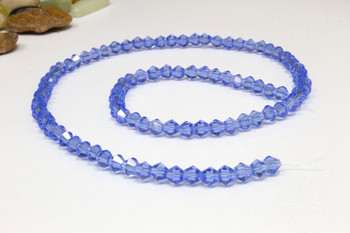 Glass Crystal Polished 4mm Bicone - Light Blue