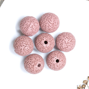 Pink Lava Rock 16mm Round