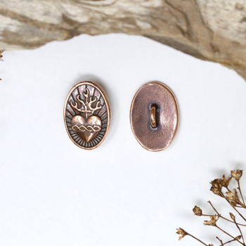Copper Plated Sacred Heart Button