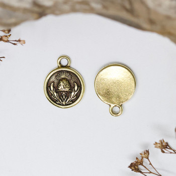 Gold Plated Thistle Charm