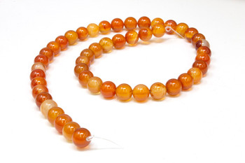 Natural Carnelian Polished 8mm Round