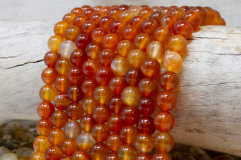 Natural Carnelian Polished 10mm Round