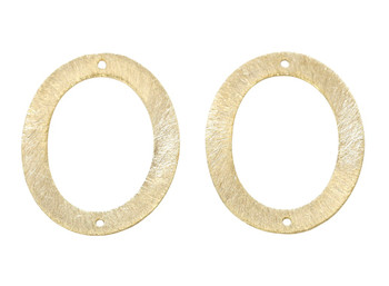 Light Gold Plated 35x27mm Open Oval Connector