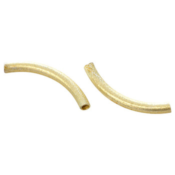 Light Gold Plated 3x27mm Curved Tube