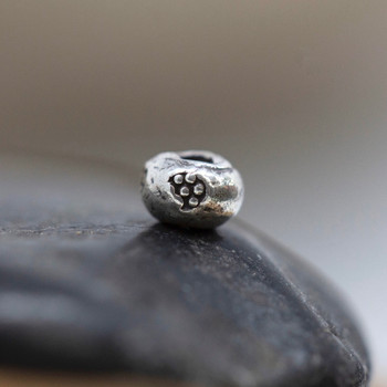 Sterling Silver 2x3.5mm Floral Rondel Bead
