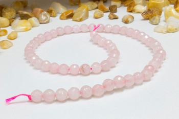 Rose Quartz Polished 6mm Faceted Round