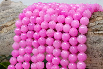 Mashan Jade Dyed Candy Pink Polished 10mm Round