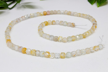 Natural Topaz Polished 4mm Faceted Cube
