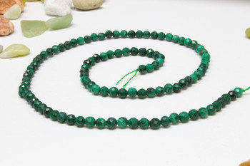 Malachite Polished 4mm Faceted Round