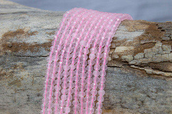 Rose Quartz Polished 3mm Faceted Round