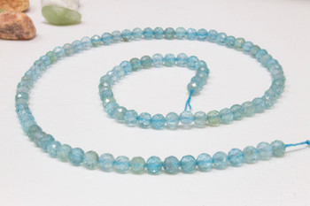 Blue Apatite Polished 4mm Faceted Round