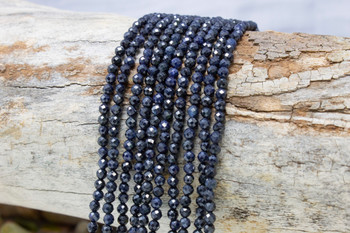 Blue Sapphire Polished 3mm Faceted Round
