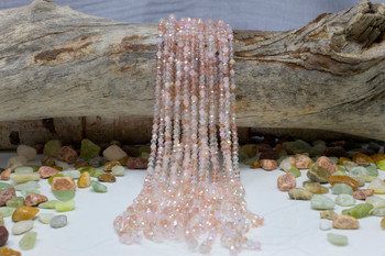 Glass Crystal Polished 3x4mm Faceted Rondel - Rose Mix