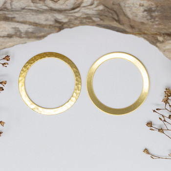 Gold Plated 33mm Hammered Ring