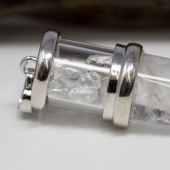 Crystal Quartz Polished 17x52mm Bullet Shape Pendant