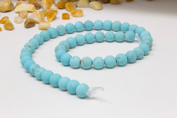 Howlite Turquoise Matte 8mm Round - 2mm Large Hole