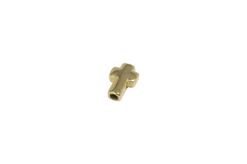 Gold Plated Stainless Steel 14x10mm Cross Bead