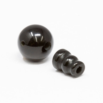 Black Onyx Polished 10mm Guru Bead