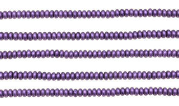 Czech Glass 4mm Rondel -- Metallic Suede Purple