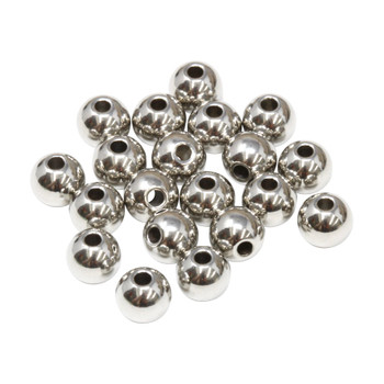 Stainless Steel 6mm Round - 1.5mm Hole - 20 Pieces