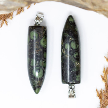 Kambaba Jasper 12x41mm Bullet Pendant