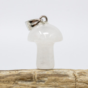 Crystal Quartz Polished 16x20mm Mushroom Charm