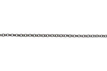 Gunmetal 1.8mm Petite Double Rolo Chain - Sold By 6 Inches