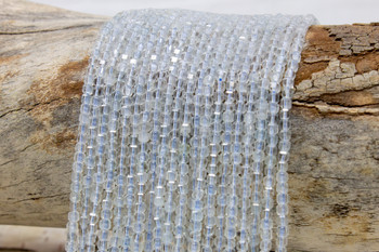 White Topaz Polished 3mm Faceted Cube