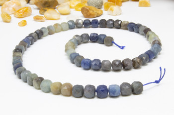 Sapphire Polished Multi Color 6mm Faceted Cube