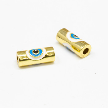 18K Gold Plated Evil Eye Tube