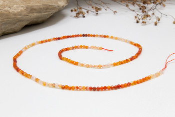 Carnelian Banded Polished 2mm Faceted Round