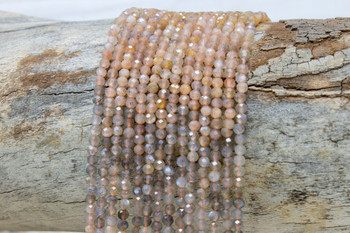 Sunstone Banded Polished 3mm Faceted Round