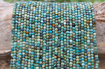 Hubei Turquoise Polished 4mm Faceted Cube