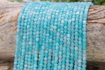 Amazonite Brazil Polished 4mm Faceted Cube