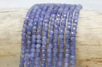 Tanzanite AA Grade Polished 4mm Faceted Cube
