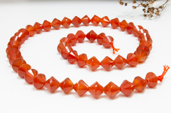 Carnelian Polished 8mm Faceted Bicone