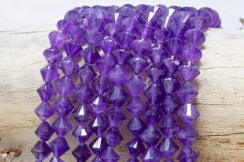 Amethyst Polished 8mm Faceted Bicone