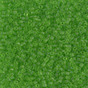 Delicas Size 11 Miyuki Seed Beads -- 1266 Transparent Lime Matte