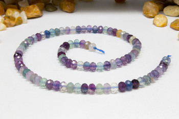 Rainbow Fluorite Polished 4x6mm Faceted Rondelle