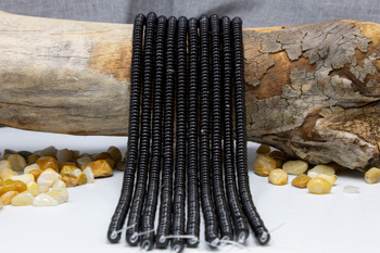 Black Onyx Polished 2x6mm Rondelle