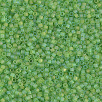 Delicas Size 11 Miyuki Seed Beads -- 1281 Transparent Lime AB Matte