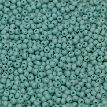 Size 11 Czech Seed Beads -- 117M Green Turquoise Matte