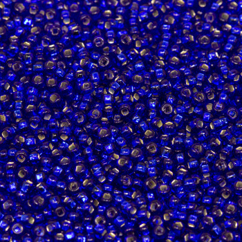 Size 11 Czech Seed Beads -- 483 Dark Sapphire / Silver Lined