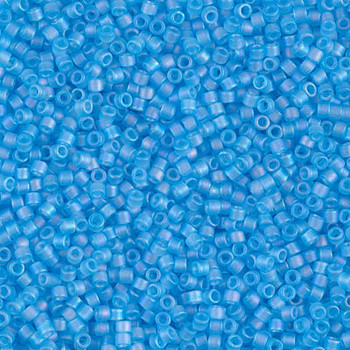 Delicas Size 11 Miyuki Seed Beads -- 1284 Transparent Ocean Blue AB Matte